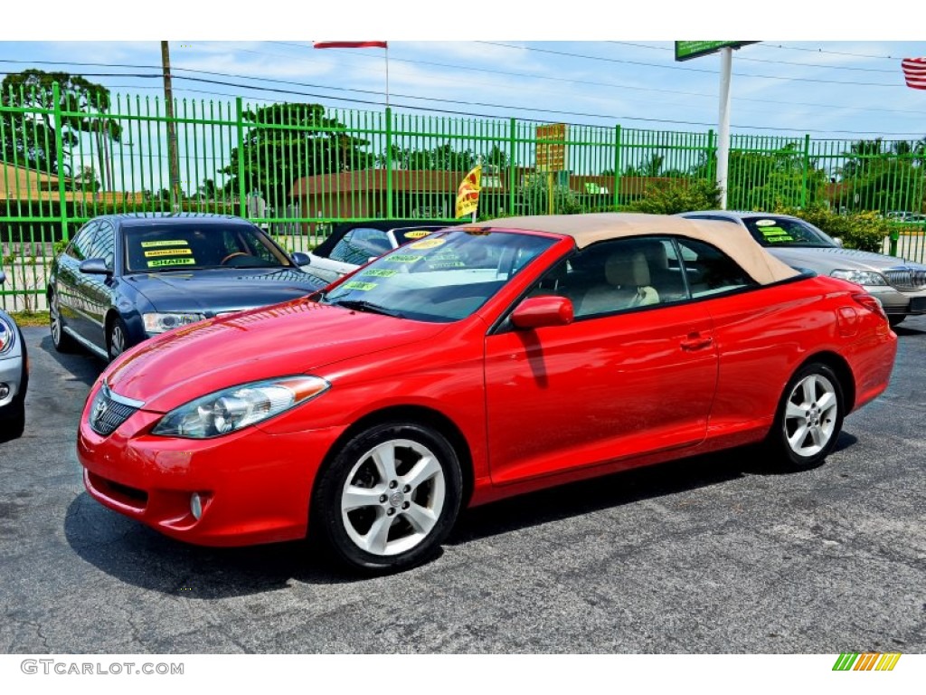 2005 Solara SLE V6 Convertible - Absolutely Red / Ivory photo #8