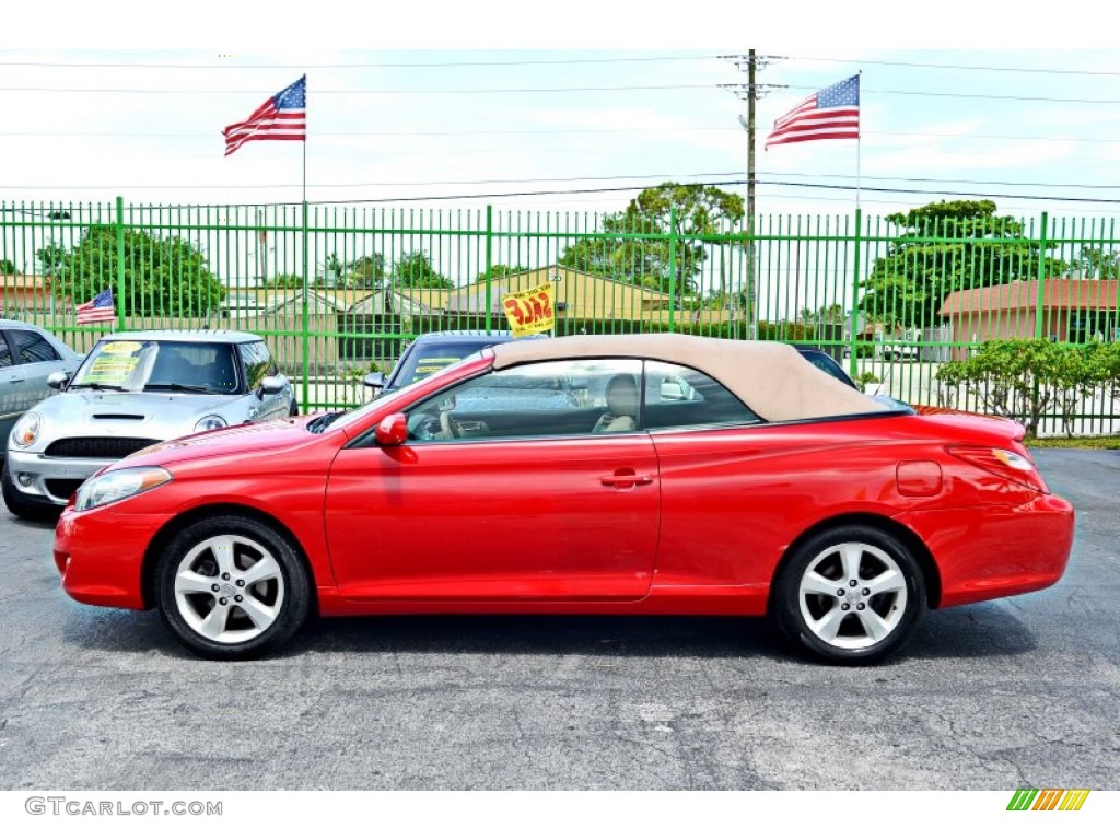 2005 Solara SLE V6 Convertible - Absolutely Red / Ivory photo #10