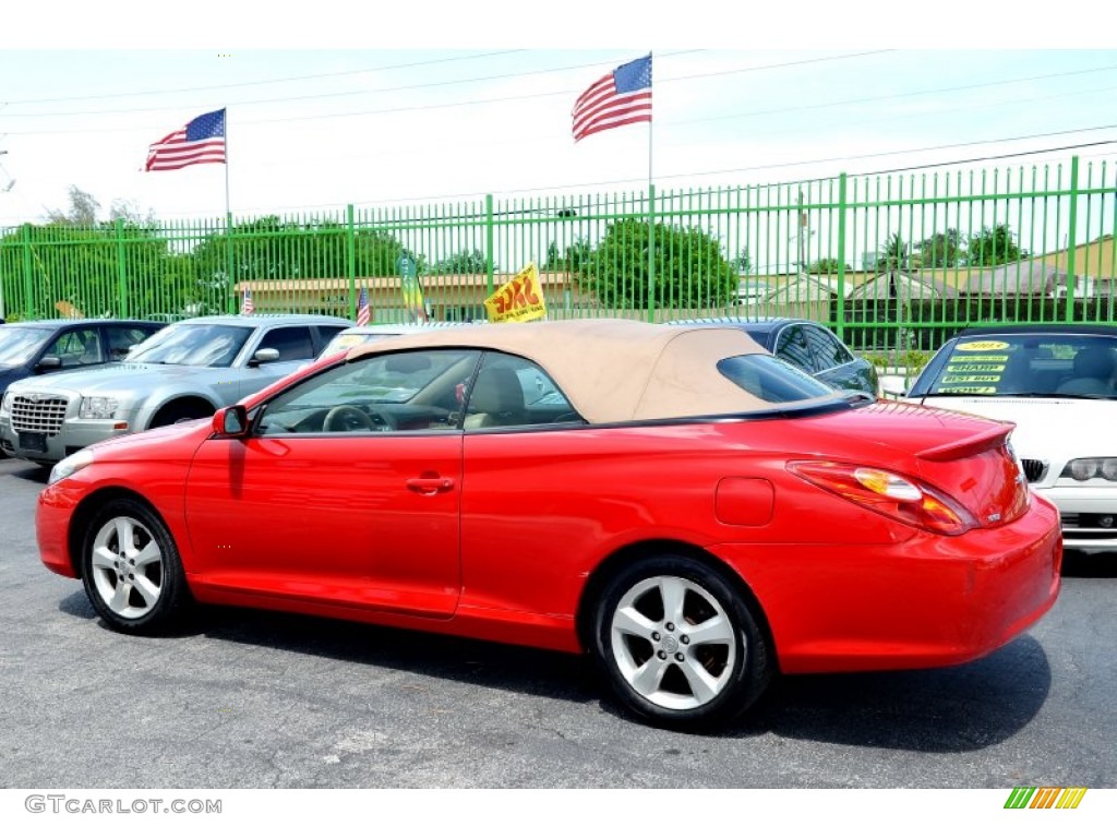 2005 Solara SLE V6 Convertible - Absolutely Red / Ivory photo #13