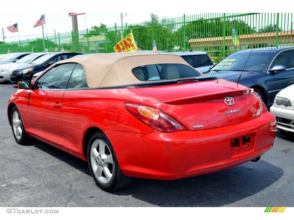 2005 Solara SLE V6 Convertible - Absolutely Red / Ivory photo #16