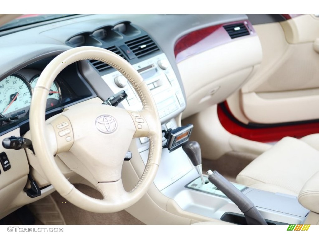 2005 Solara SLE V6 Convertible - Absolutely Red / Ivory photo #25