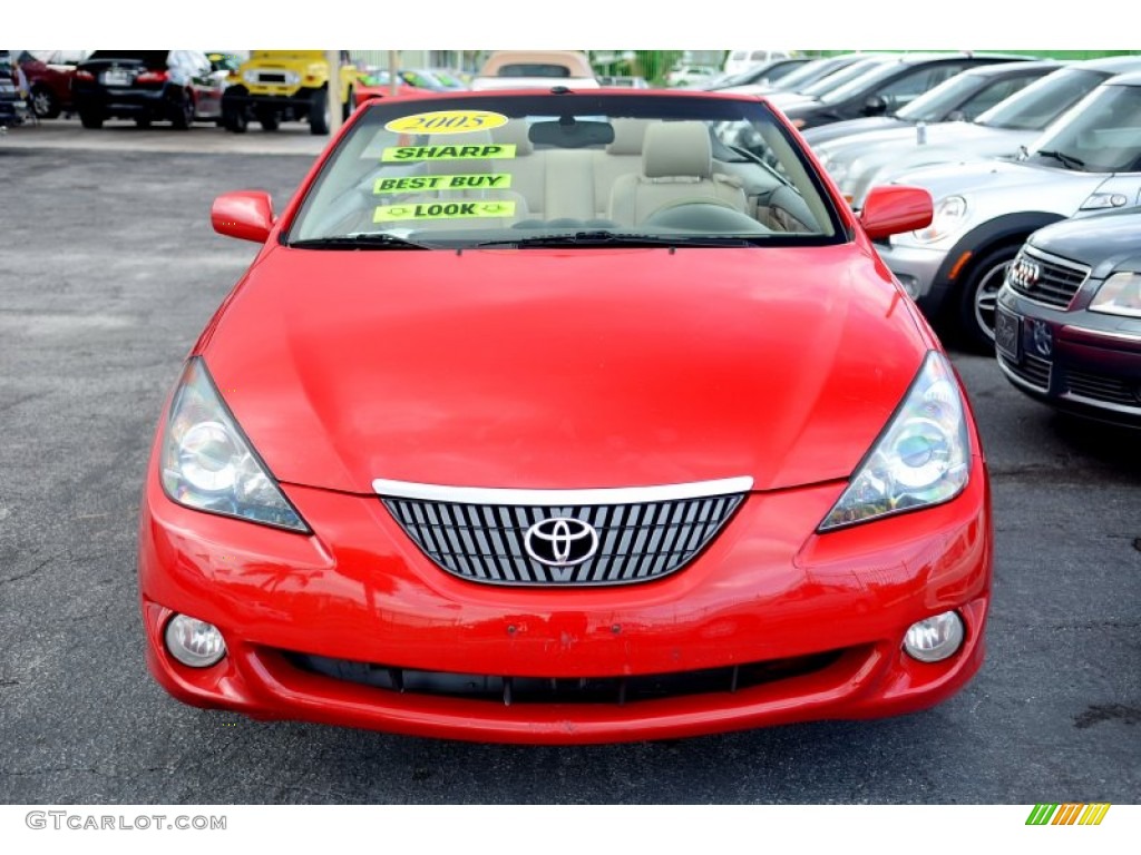 2005 Solara SLE V6 Convertible - Absolutely Red / Ivory photo #40