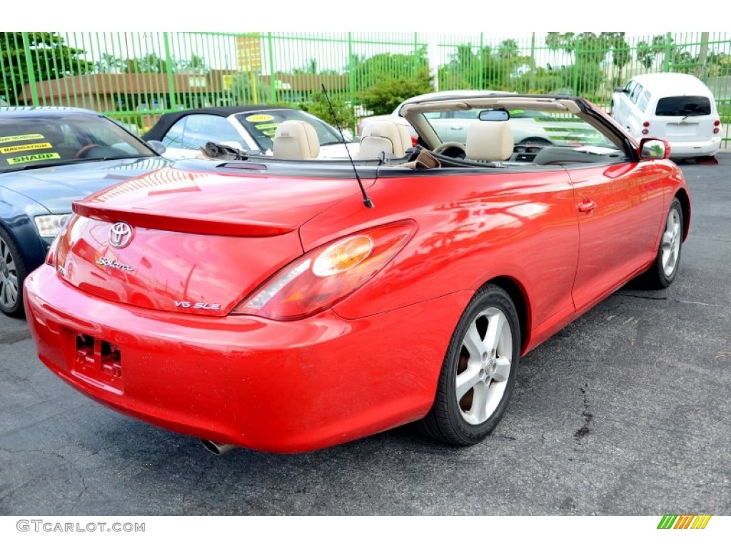 2005 Solara SLE V6 Convertible - Absolutely Red / Ivory photo #49