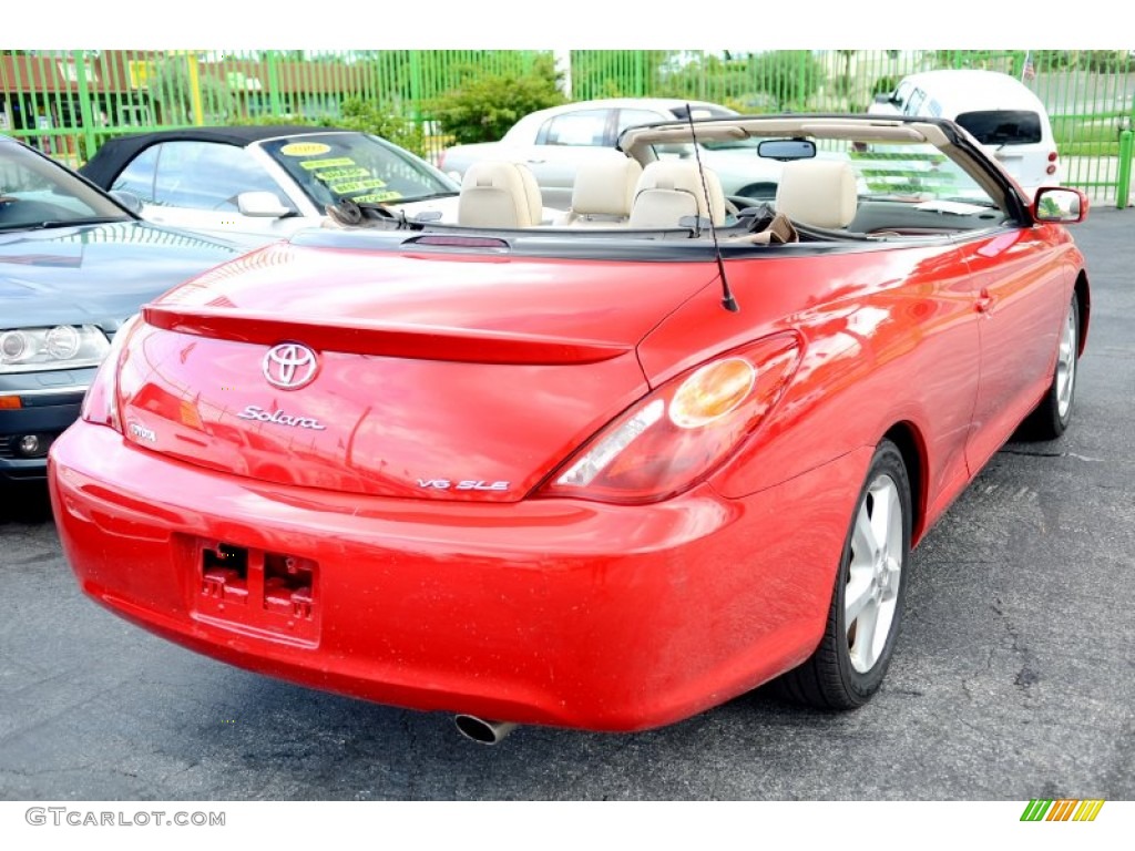 2005 Solara SLE V6 Convertible - Absolutely Red / Ivory photo #50