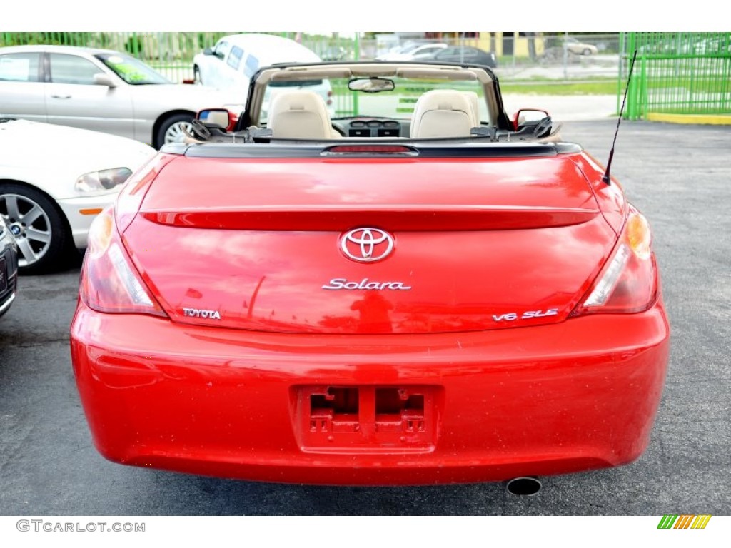 2005 Solara SLE V6 Convertible - Absolutely Red / Ivory photo #51