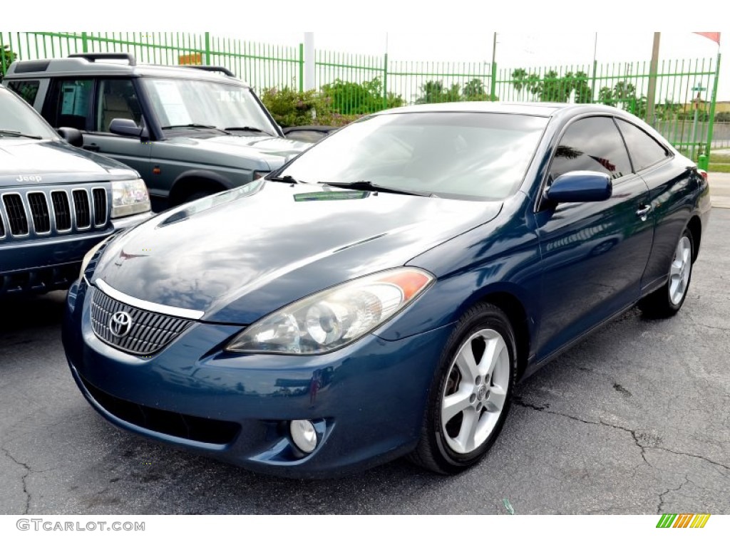 2006 Solara SLE V6 Coupe - Oceanus Blue Pearl / Ivory photo #46