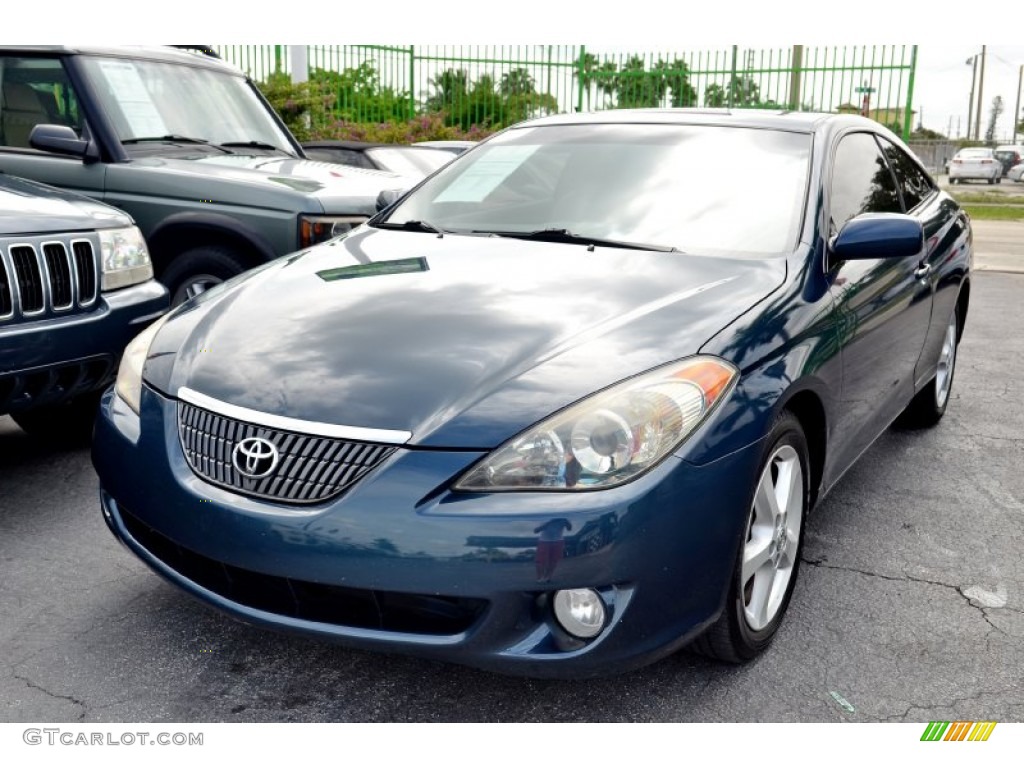 2006 Solara SLE V6 Coupe - Oceanus Blue Pearl / Ivory photo #47