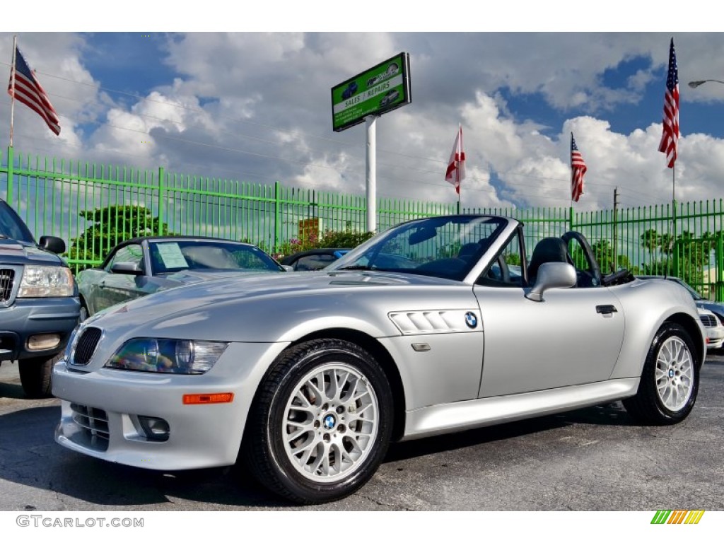 2000 Z3 2.8 Roadster - Titanium Silver Metallic / Black photo #51