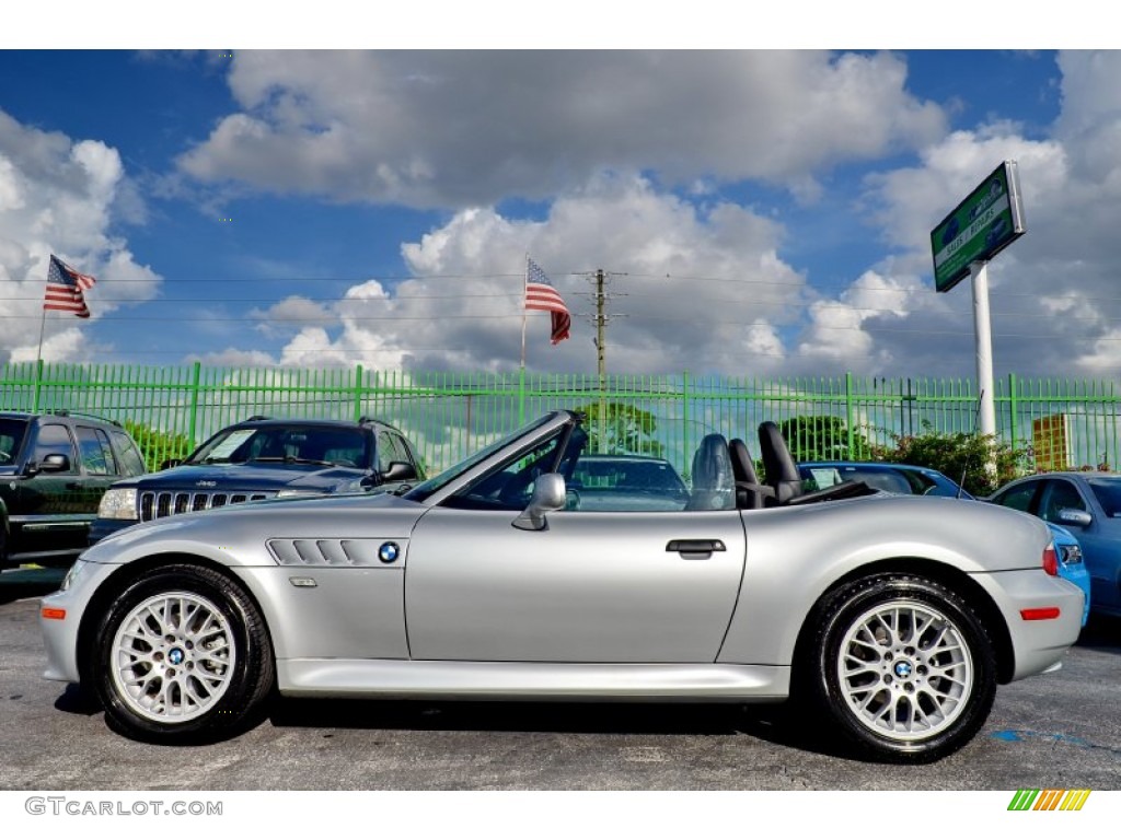 2000 Z3 2.8 Roadster - Titanium Silver Metallic / Black photo #54