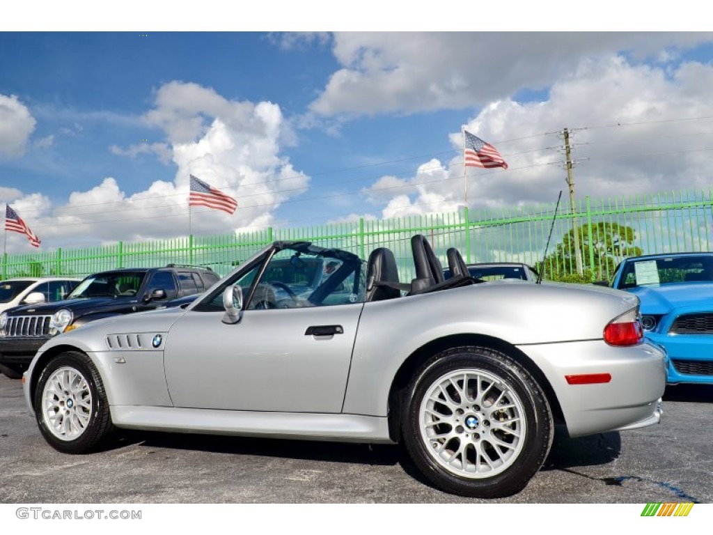 2000 Z3 2.8 Roadster - Titanium Silver Metallic / Black photo #55