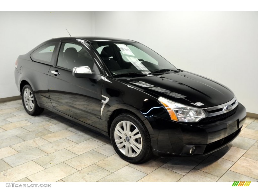 2008 Focus SE Coupe - Black / Charcoal Black photo #5