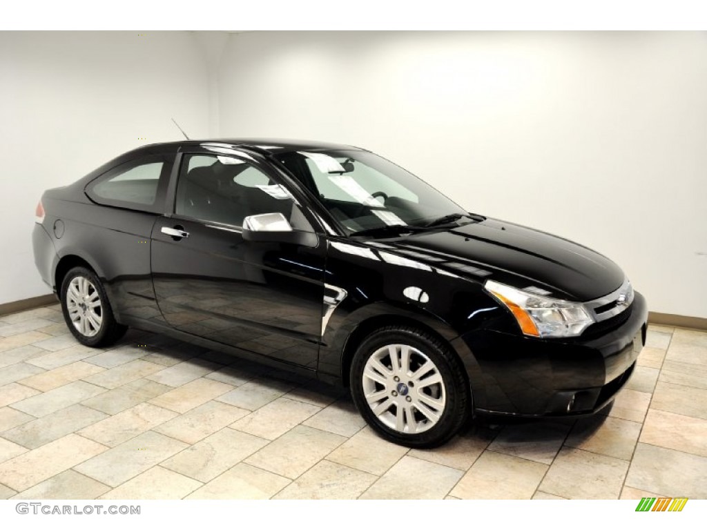 2008 Focus SE Coupe - Black / Charcoal Black photo #6