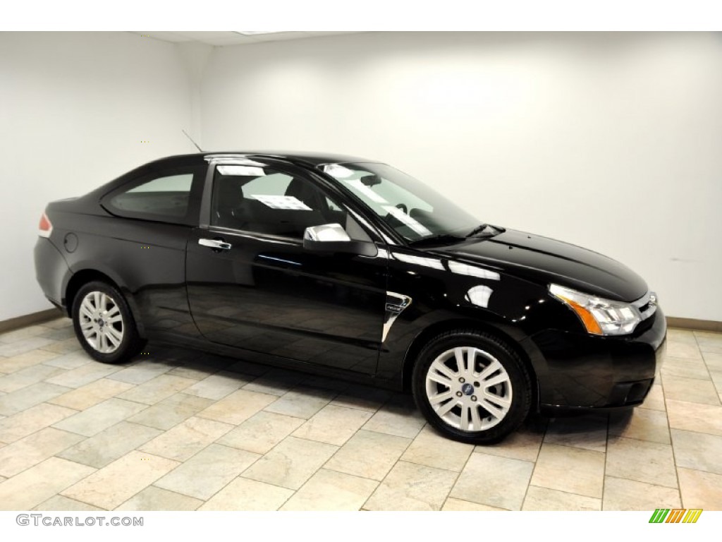 2008 Focus SE Coupe - Black / Charcoal Black photo #7