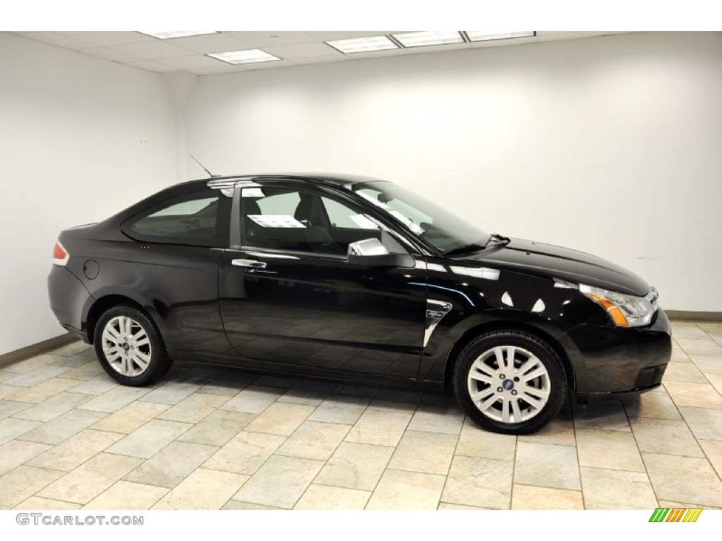2008 Focus SE Coupe - Black / Charcoal Black photo #8