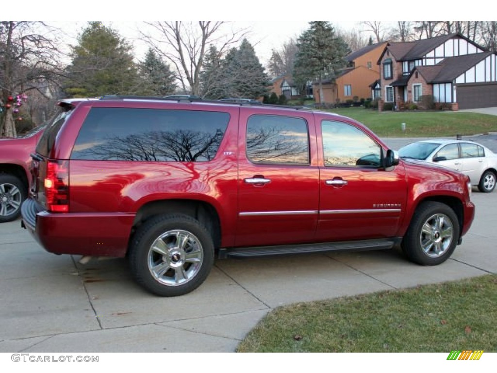 2010 Suburban LTZ 4x4 - Red Jewel Tintcoat / Light Cashmere/Dark Cashmere photo #3