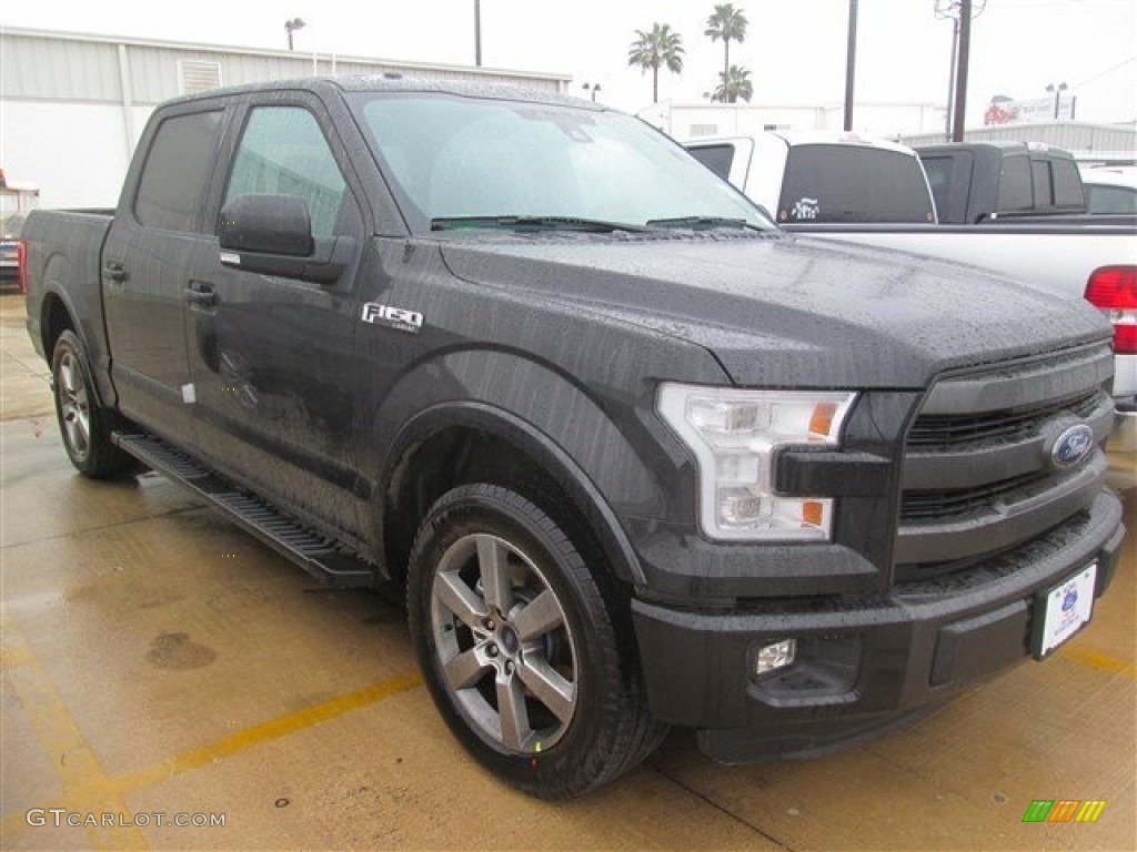 2015 F150 Lariat SuperCrew - Tuxedo Black Metallic / Black photo #1