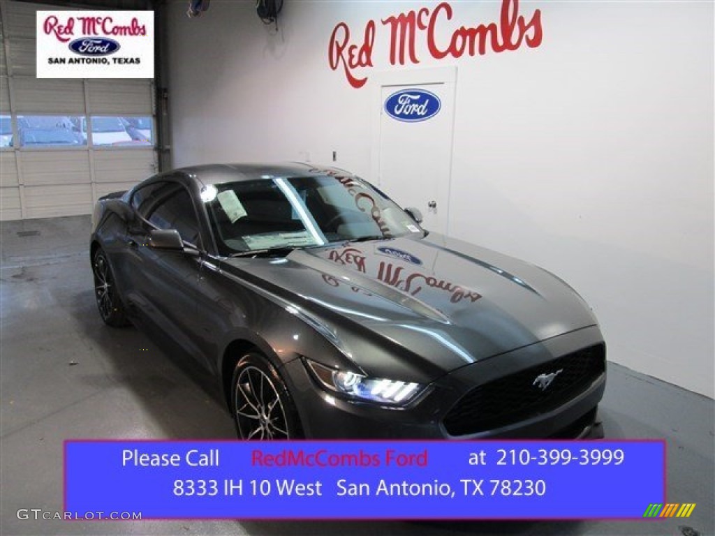 2015 Mustang EcoBoost Coupe - Magnetic Metallic / Ebony photo #1