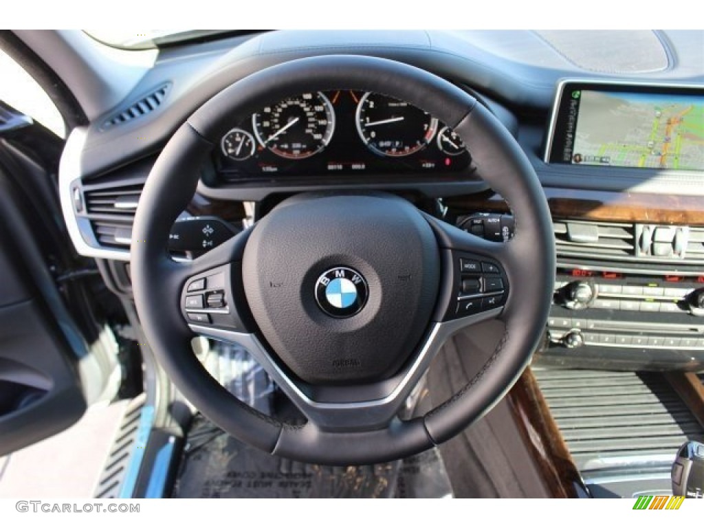 2015 BMW X5 xDrive50i Black Steering Wheel Photo #100389311