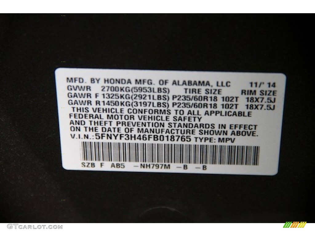 2015 Pilot EX - Modern Steel Metallic / Gray photo #23