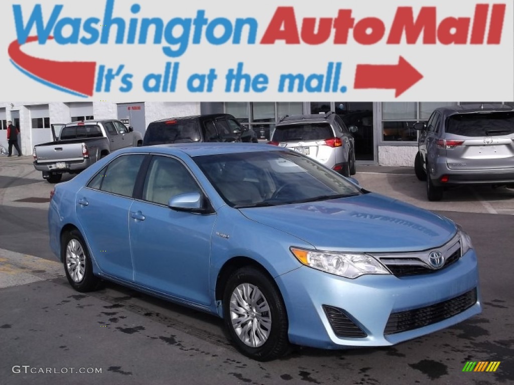 2012 Camry Hybrid LE - Clearwater Blue Metallic / Ivory photo #1