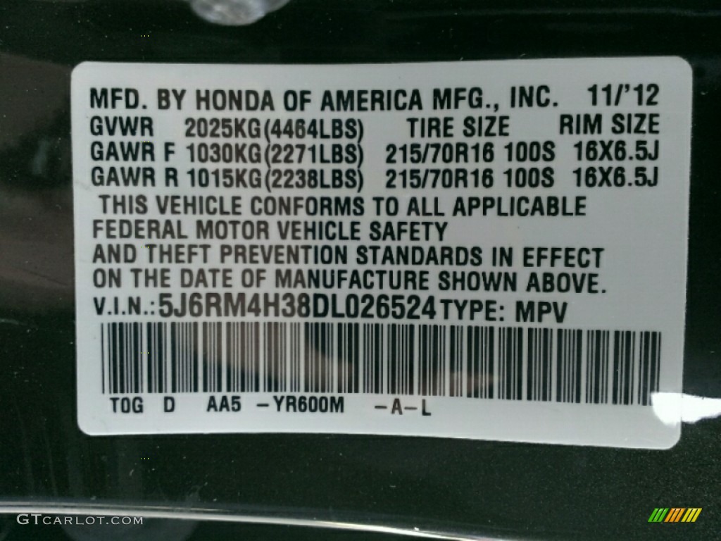 2013 CR-V LX AWD - Kona Coffee Metallic / Black photo #17