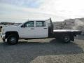 Summit White - Sierra 3500HD Work Truck Crew Cab 4x4 Flat Bed Photo No. 3