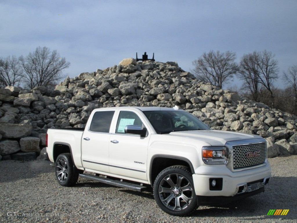 2015 Sierra 1500 Denali Crew Cab 4x4 - White Diamond Tricoat / Cocoa/Dune photo #1