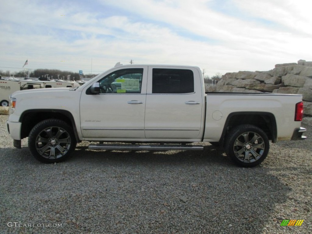 2015 Sierra 1500 Denali Crew Cab 4x4 - White Diamond Tricoat / Cocoa/Dune photo #3