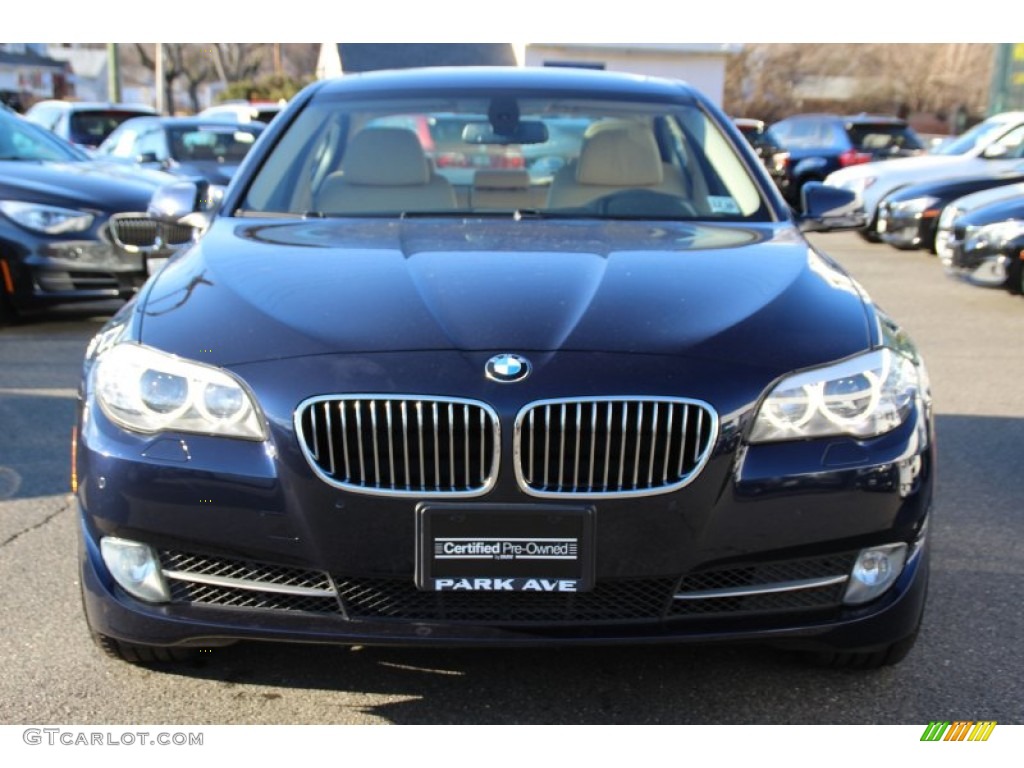 2012 5 Series 528i xDrive Sedan - Deep Sea Blue Metallic / Oyster/Black photo #7