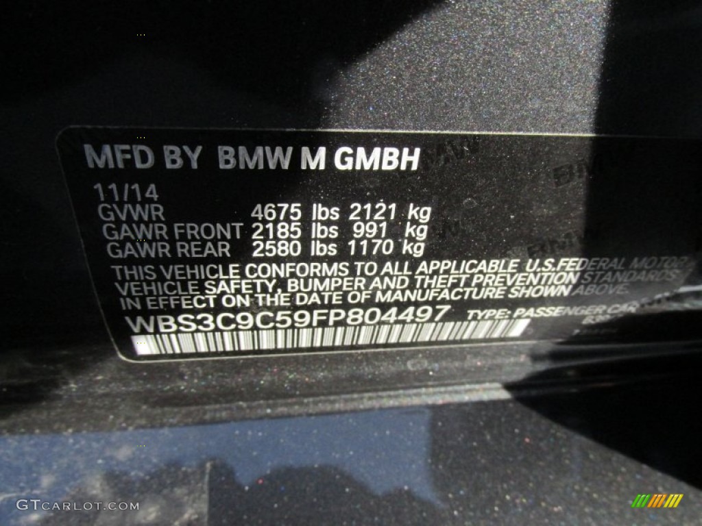 2015 M3 Sedan - Mineral Grey Metallic / Black photo #20