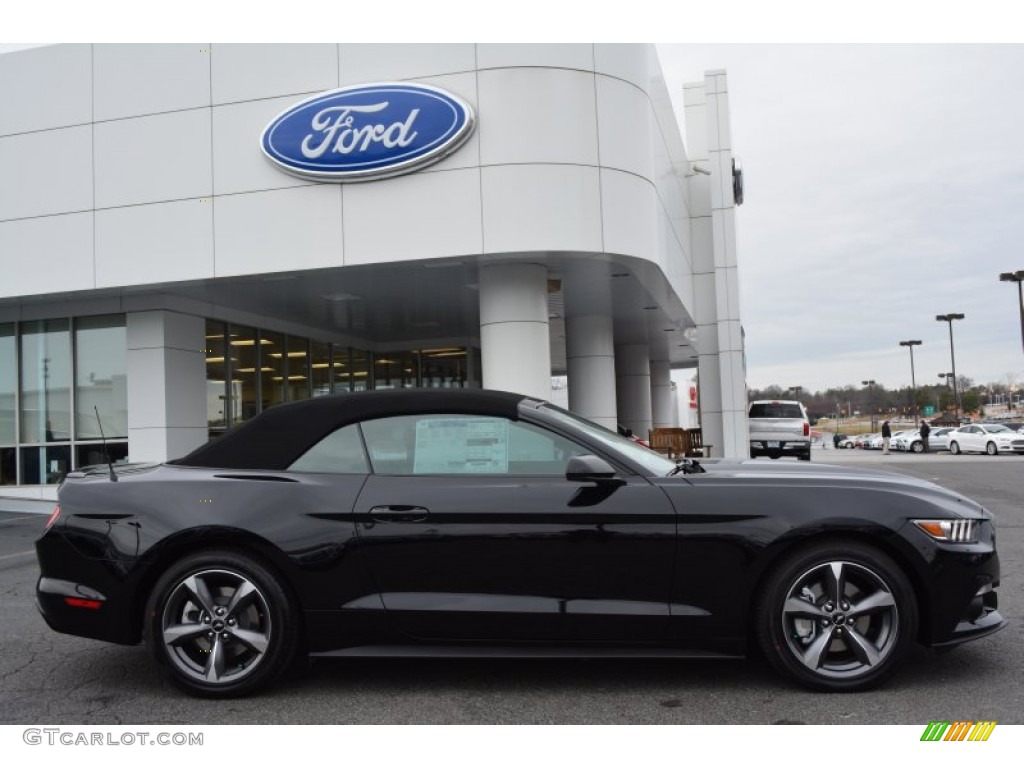 Black 2015 Ford Mustang V6 Convertible Exterior Photo #100406255