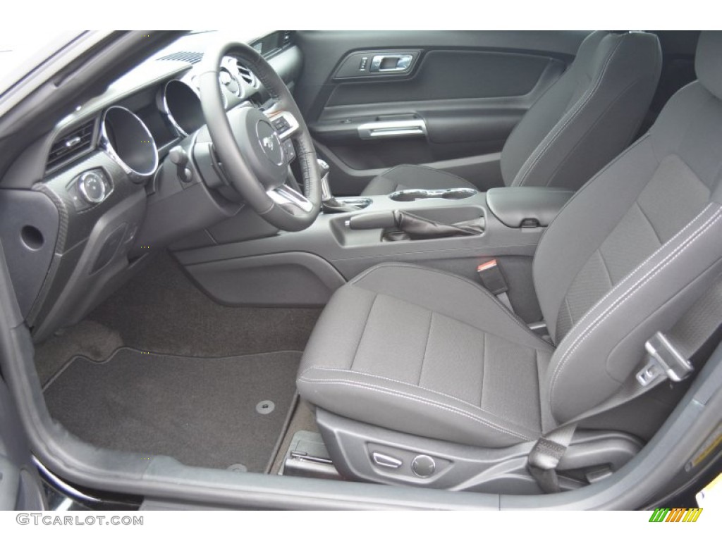 Ebony Interior 2015 Ford Mustang V6 Convertible Photo #100406348