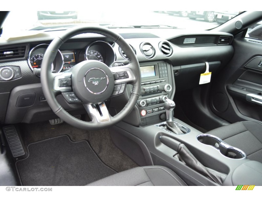 Ebony Interior 2015 Ford Mustang V6 Convertible Photo #100406374