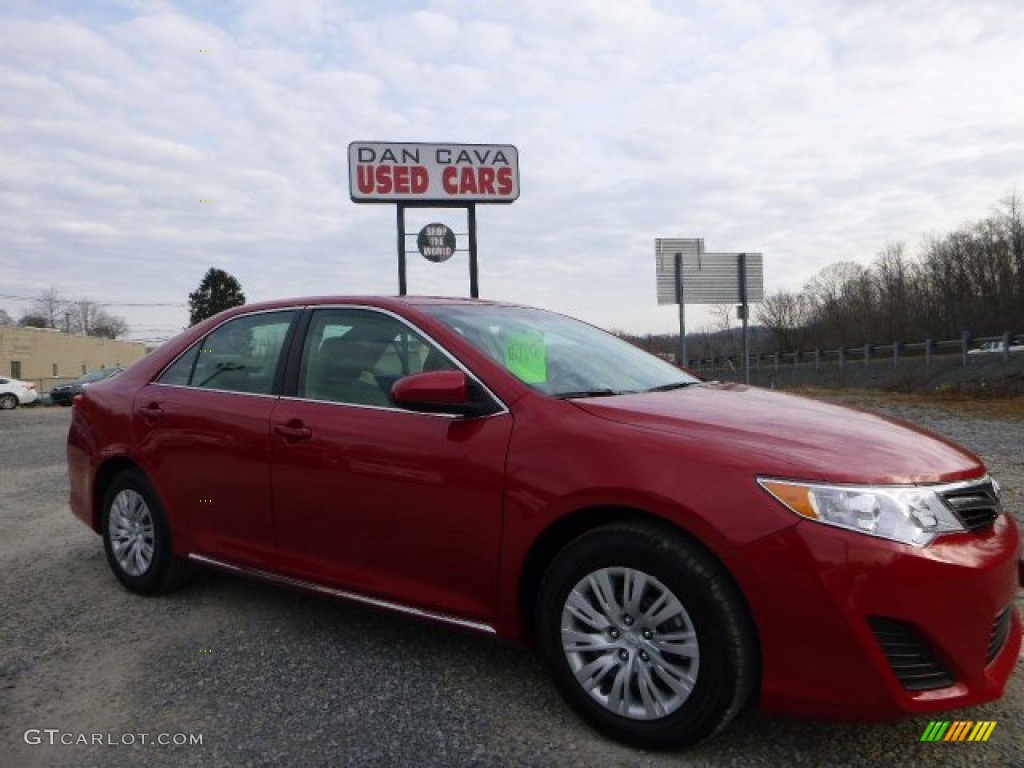 2013 Camry LE - Barcelona Red Metallic / Ivory photo #1