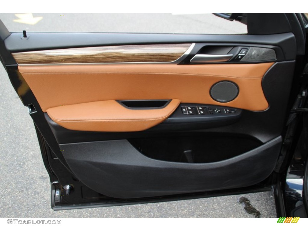 2015 BMW X3 xDrive28d Saddle Brown Door Panel Photo #100406987