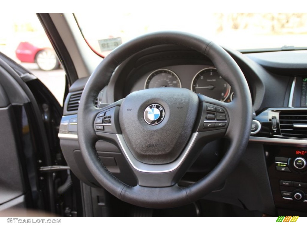 2015 BMW X3 xDrive28d Saddle Brown Steering Wheel Photo #100407221