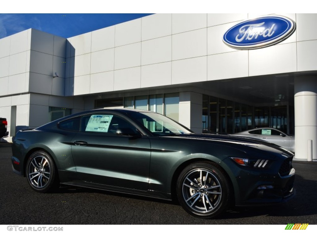 2015 Mustang EcoBoost Premium Coupe - Guard Metallic / Ebony photo #1