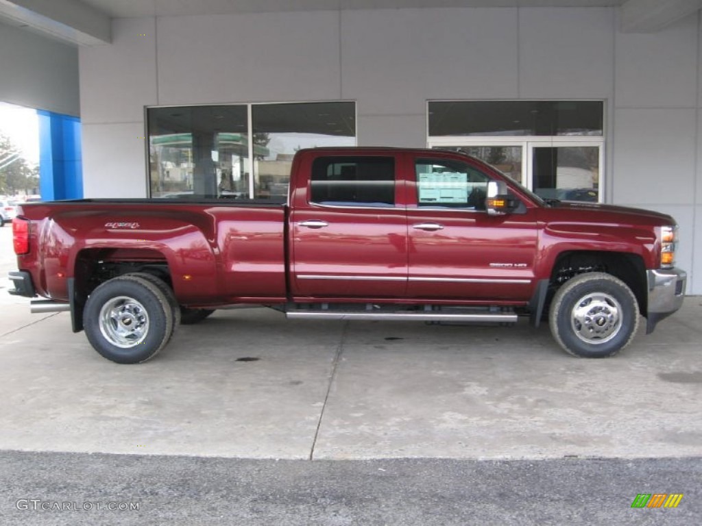 2015 Silverado 3500HD LTZ Crew Cab Dual Rear Wheel 4x4 - Deep Ruby Metallic / Cocoa/Dune photo #2