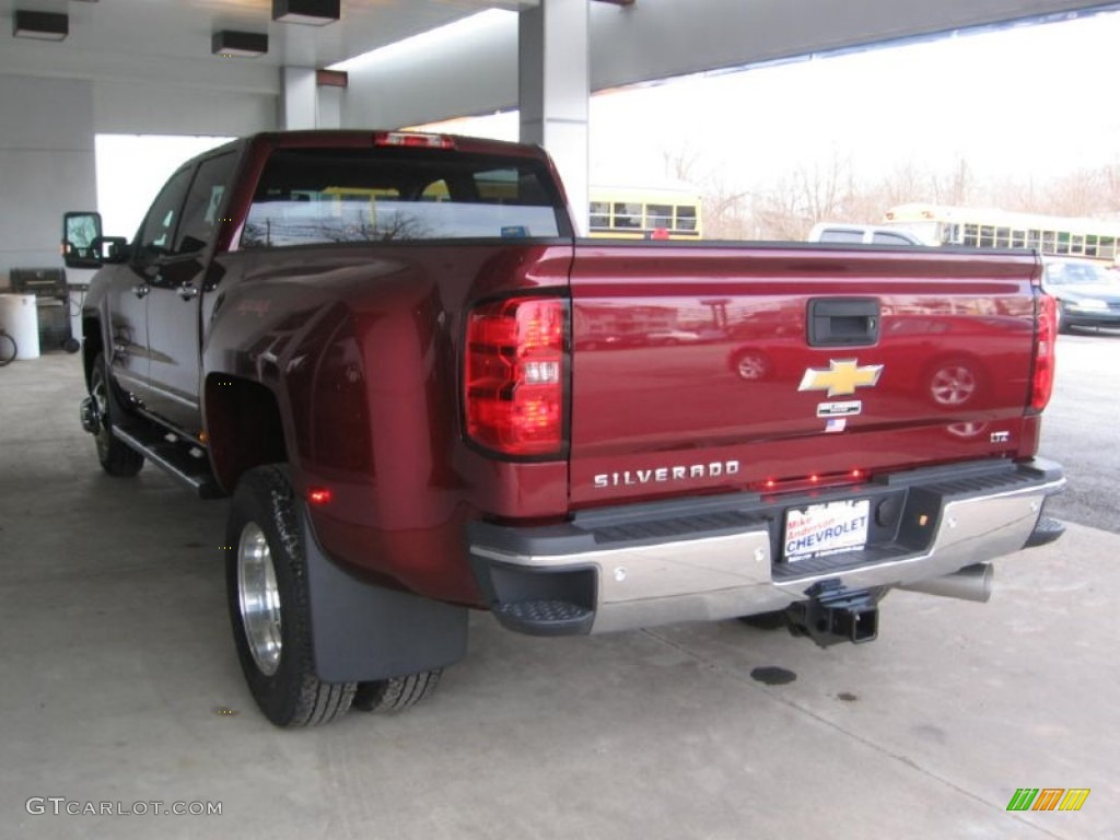 2015 Silverado 3500HD LTZ Crew Cab Dual Rear Wheel 4x4 - Deep Ruby Metallic / Cocoa/Dune photo #3