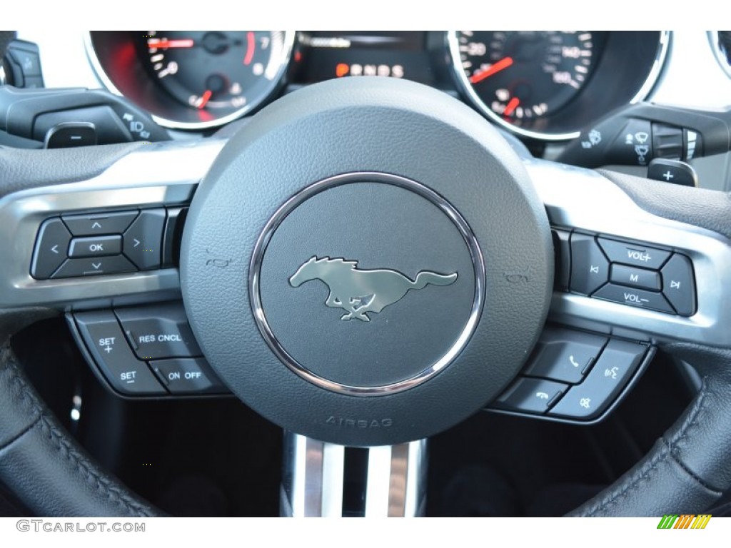 2015 Mustang EcoBoost Premium Coupe - Guard Metallic / Ebony photo #18