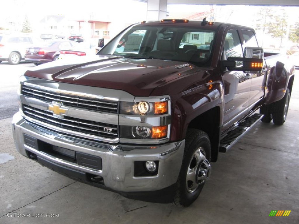 2015 Silverado 3500HD LTZ Crew Cab Dual Rear Wheel 4x4 - Deep Ruby Metallic / Cocoa/Dune photo #21