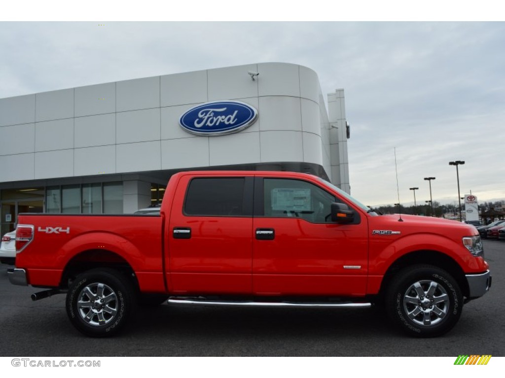 2014 F150 XLT SuperCrew 4x4 - Race Red / Steel Grey photo #2