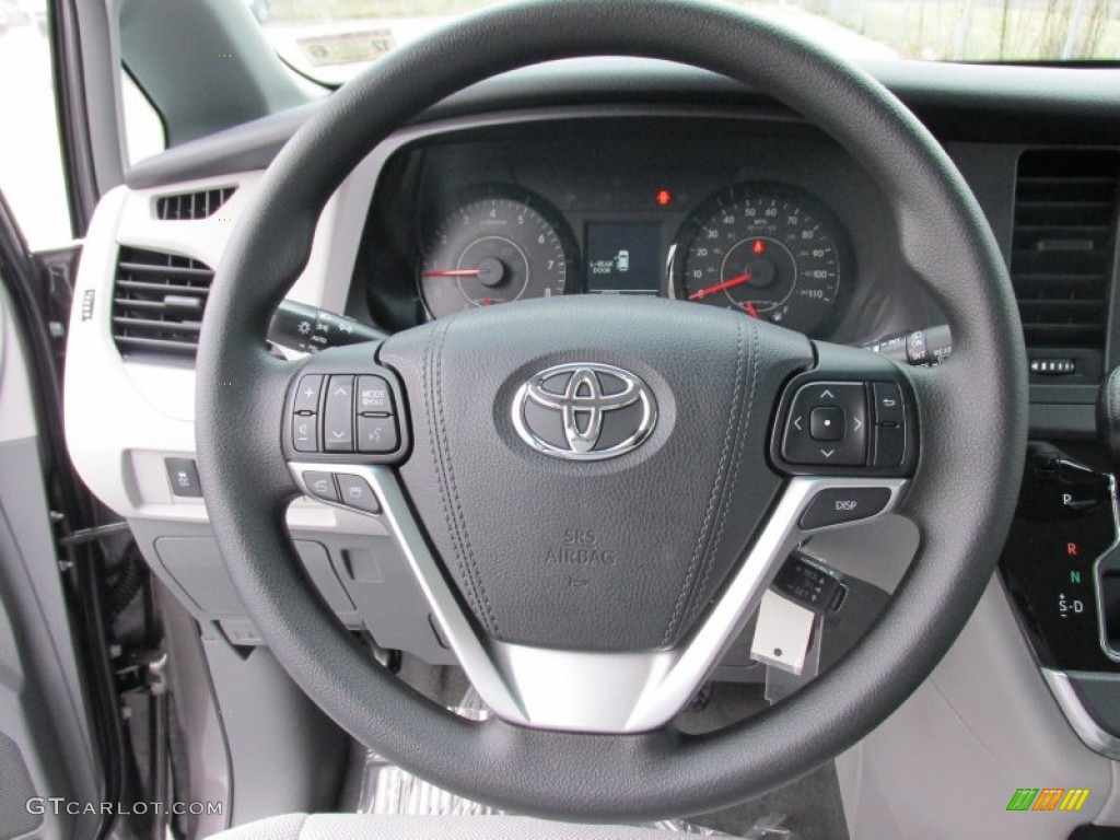2015 Toyota Sienna L Ash Steering Wheel Photo #100410599