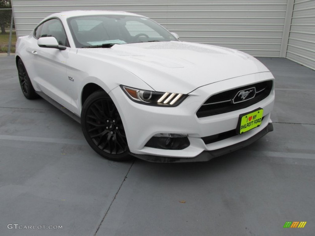 2015 Mustang GT Premium Coupe - Oxford White / 50 Years Raven Black photo #2