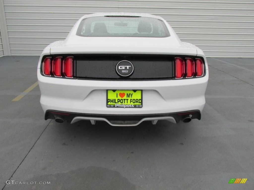 2015 Mustang GT Premium Coupe - Oxford White / 50 Years Raven Black photo #5