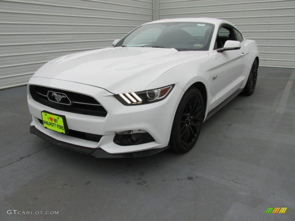 2015 Mustang GT Premium Coupe - Oxford White / 50 Years Raven Black photo #7