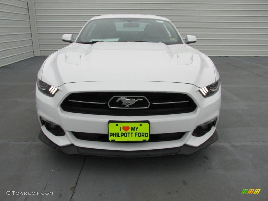 2015 Mustang GT Premium Coupe - Oxford White / 50 Years Raven Black photo #8