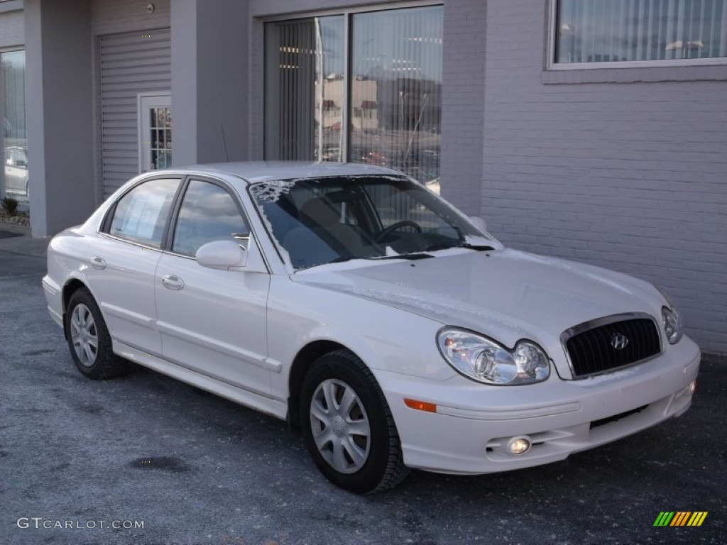 2004 Sonata V6 - White Pearl / Beige photo #4