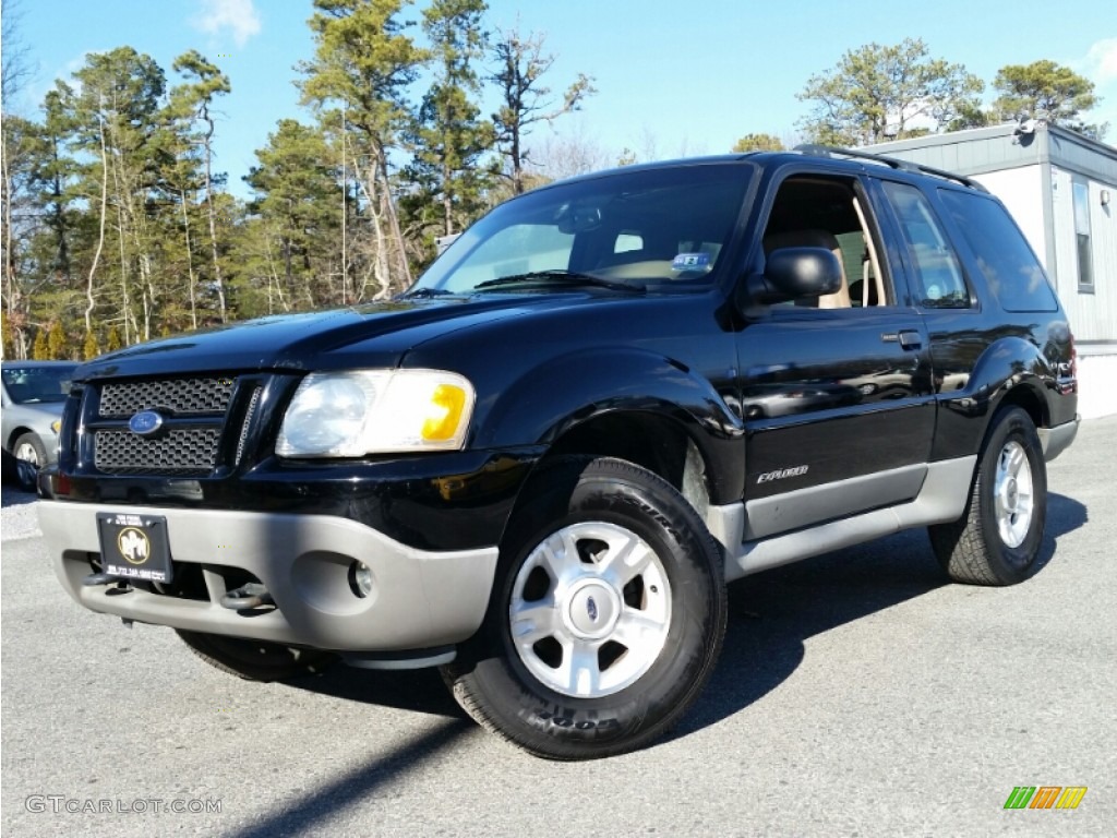 2002 Explorer Sport 4x4 - Black Clearcoat / Medium Prairie Tan/Graphite Accent photo #1