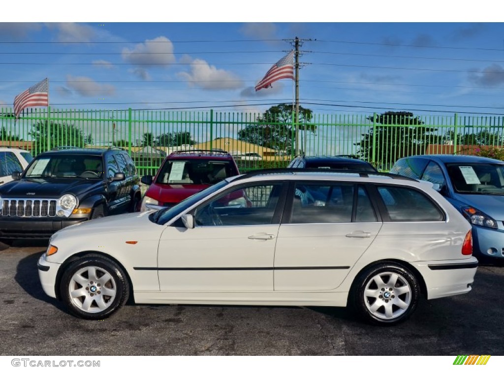 2002 3 Series 325i Wagon - Alpine White / Black photo #6